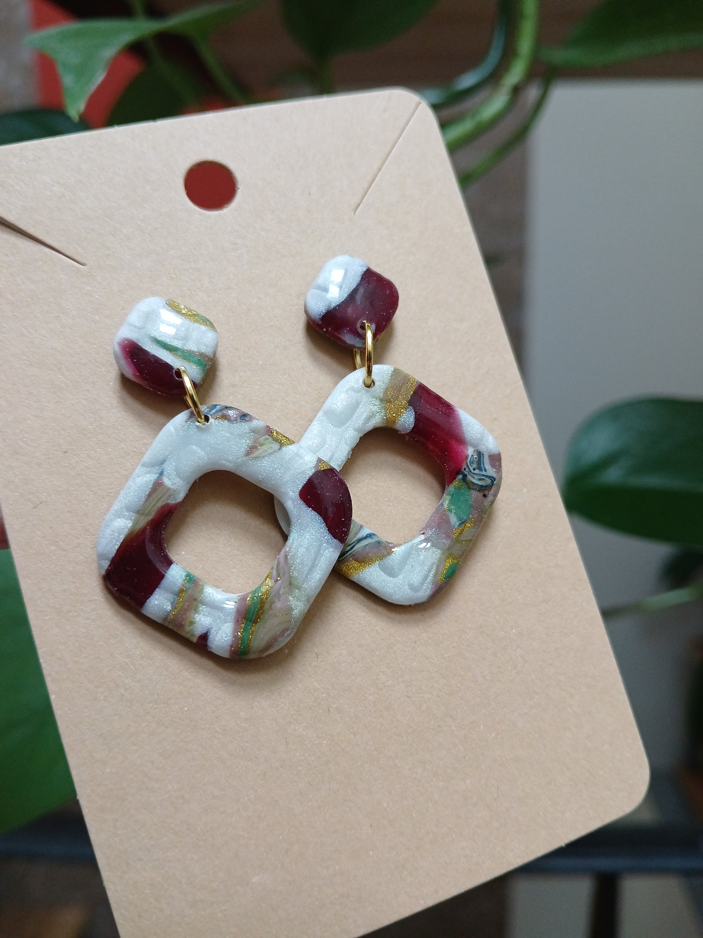 Boucles d'oreille en pâte polymere