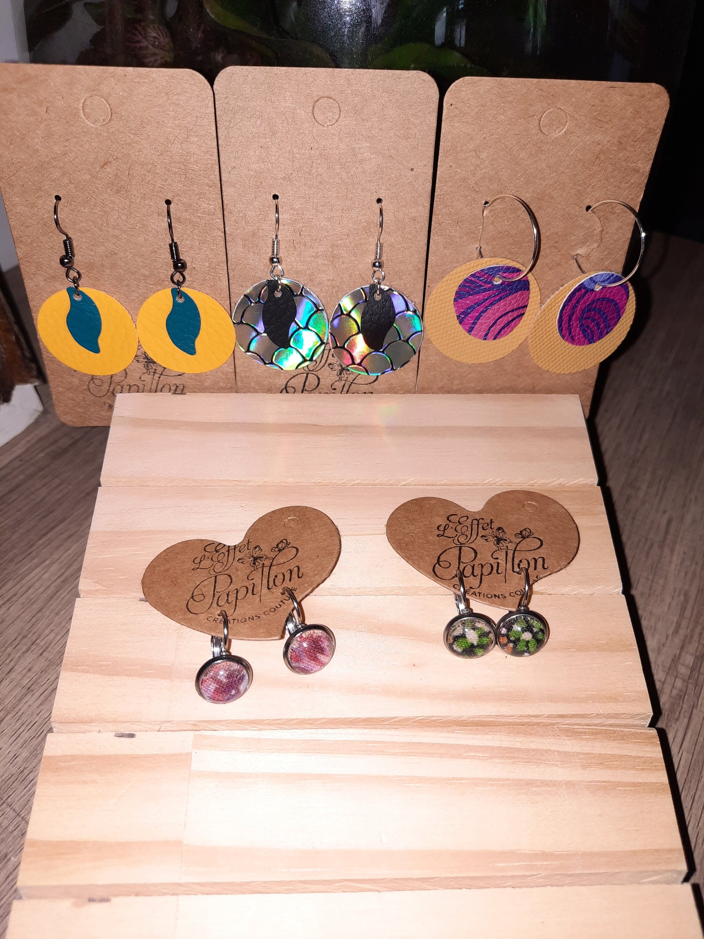 Boucles d'oreilles en simili cuir