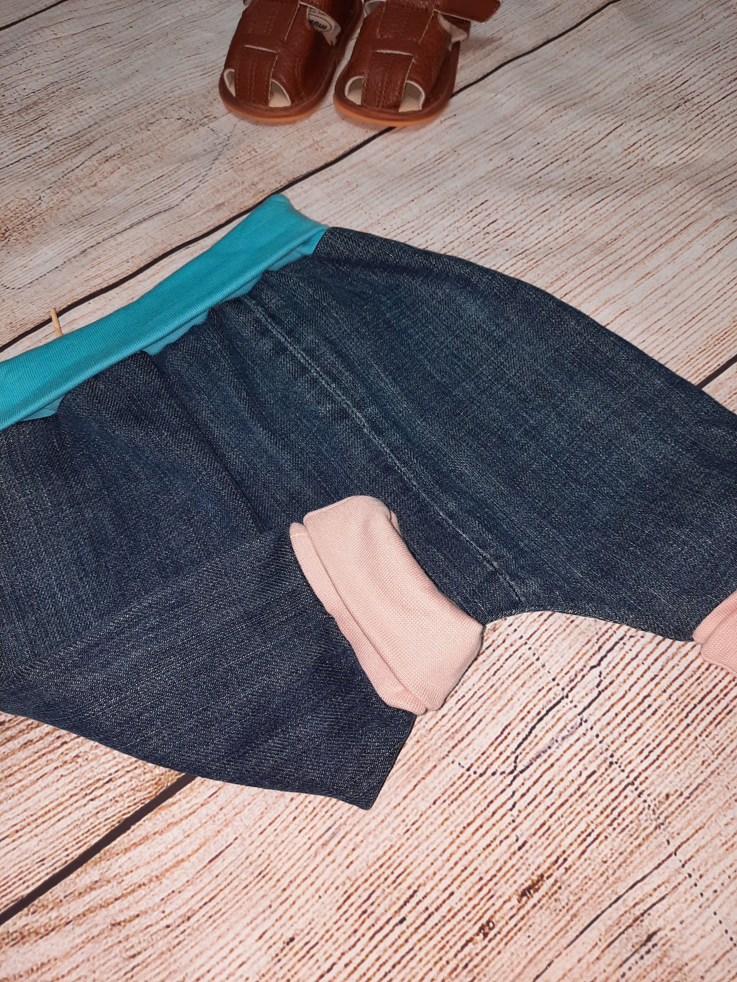 MAE le pantalon sarouel évolutif fille 3/12 mois, plusieurs coloris fait main en France